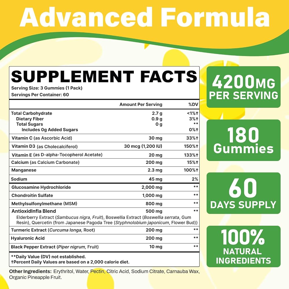 Mafetgmies Glucosamine Chondroitin Gummies Joint Support - 180 Count - image 2