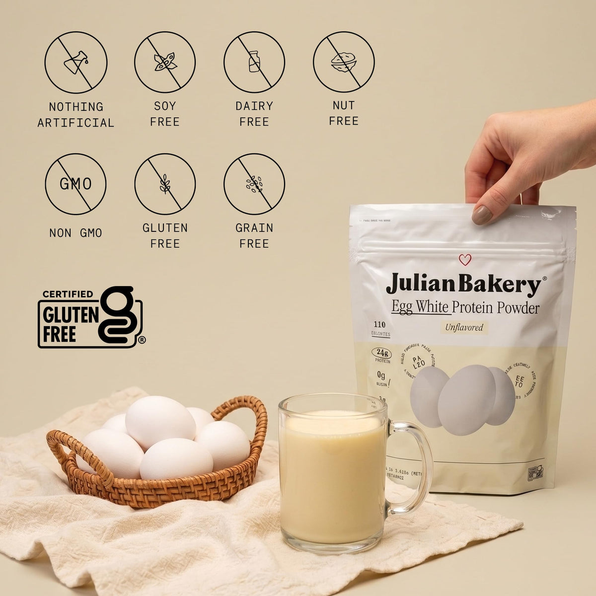 Julian Bakery Egg White Protein Powder Unflavored - 2 Pound - image 6