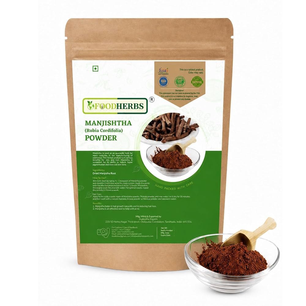 Foodherbs Manjistha Powder Pure Indian Madder Root - 200g