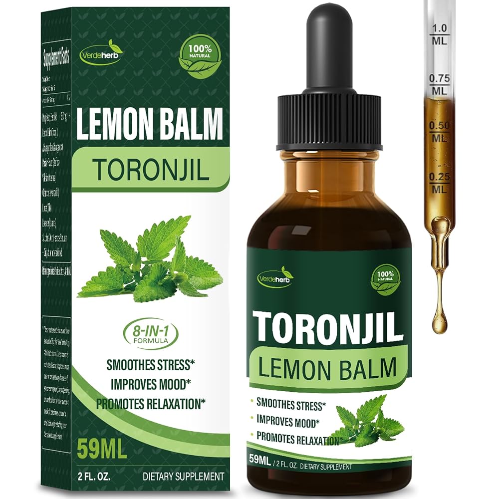 Verdeherb Lemon Balm Extract Liquid Drops for Mood & Relaxation - 2 Fl Oz
