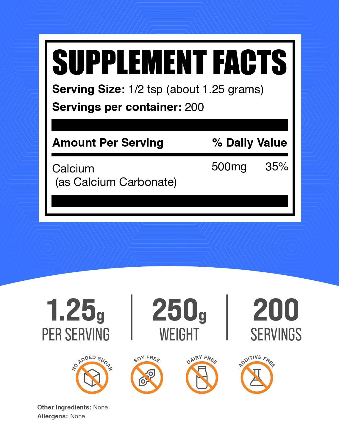 BulkSupplements.com Calcium Carbonate Powder - Unflavored
