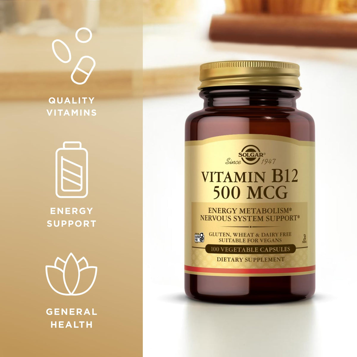 Solgar Vitamin B-12 500mcg - 100 Capsules - image 4