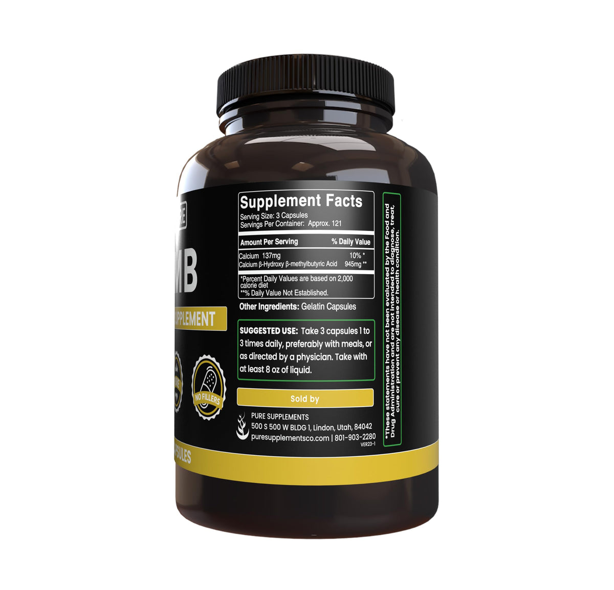 PURE ORIGINAL INGREDIENTS HMB Capsules - 365 Count - image 3