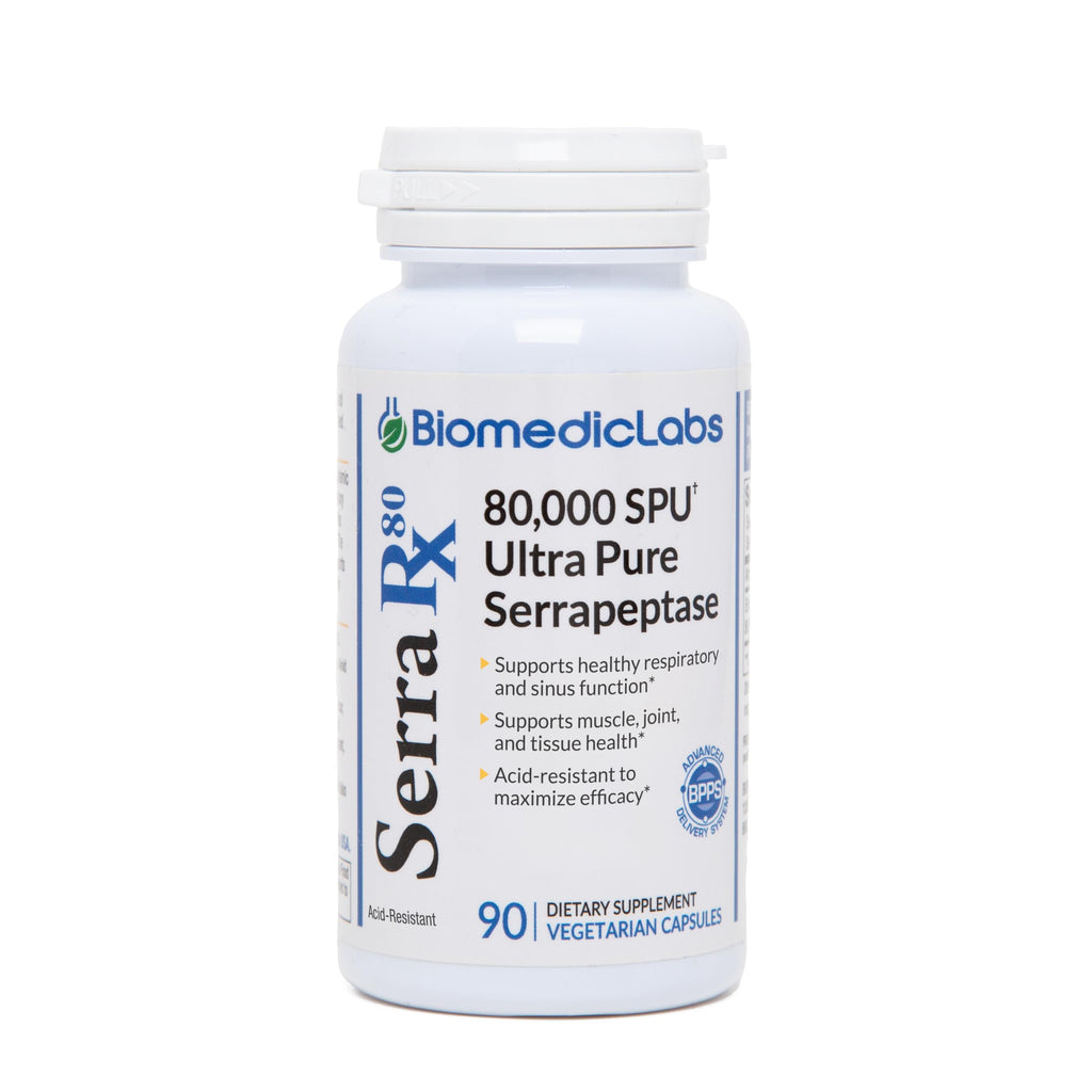 Biomedic Labs RX Serra-RX 80,000 SPU Serrapeptase - 90 Vegetarian Capsules
