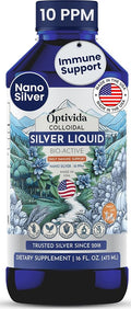 OPTIVIDA Colloidal Silver Liquid 10 PPM Nano Silver Hydrosol - 16 fl oz