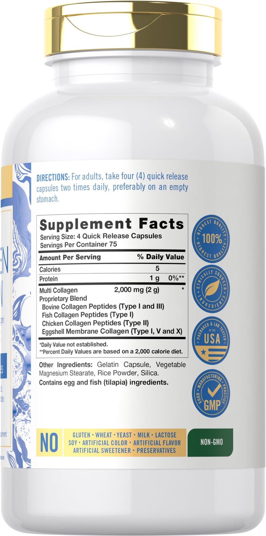 Carlyle Multi Collagen Protein Capsules 2000mg - 300 Count - image 2