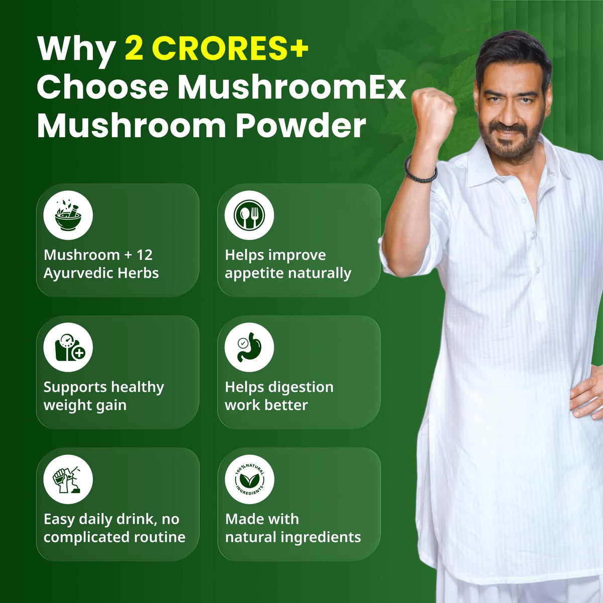 Mushroomex Mushroom Powder Ayurvedic Weight Gainer - 100g - image 6