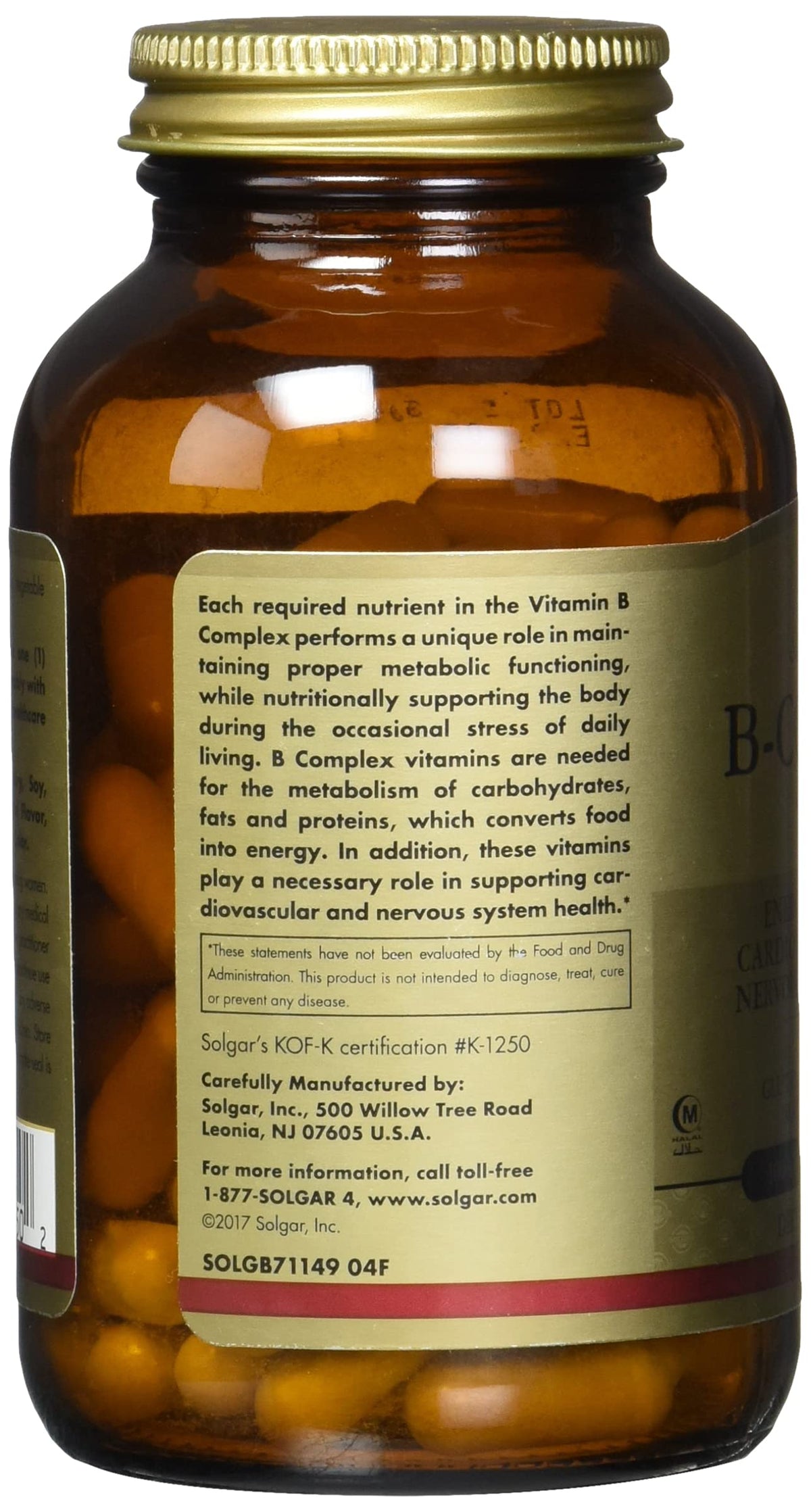 Solgar B-Complex 100 - 100 Vegetable Capsules - image 2