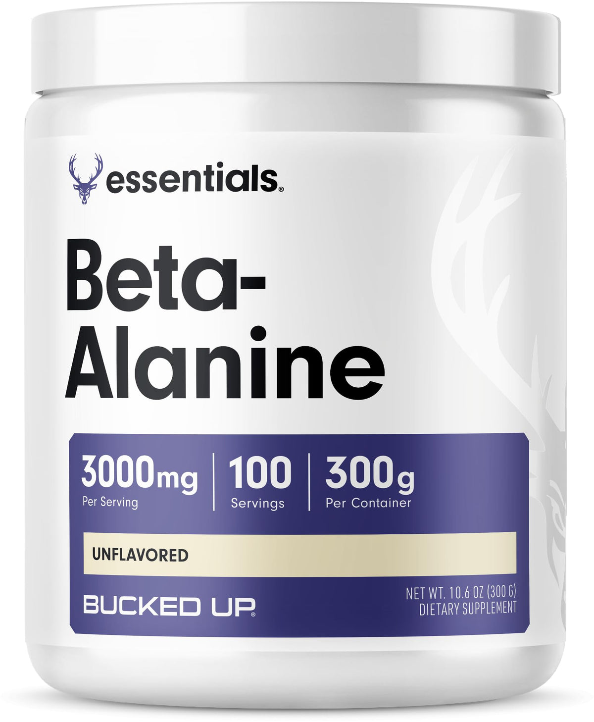 Bucked Up Beta Alanine 300mg Powder, Unflavored - 100 Servings