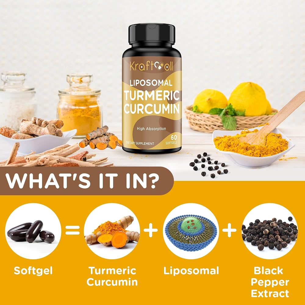 Kraftvoll Liposomal Turmeric Curcumin Supplement 2200 mg