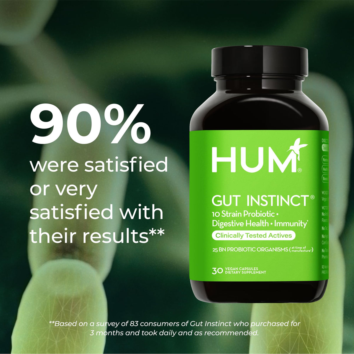 HUM Gut Instinct Daily Probiotic Digestive Support - 30 Capsules - image 3