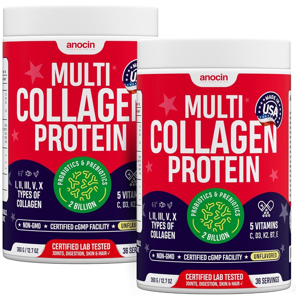 anocin Multi Collagen Peptides Powder with Probiotics - 2 Pack