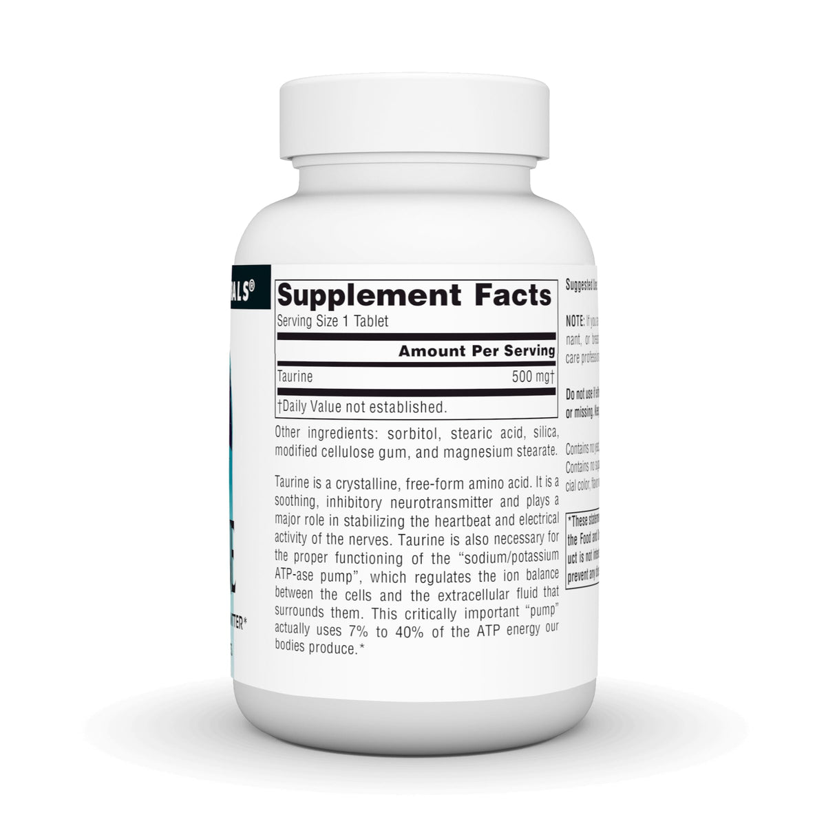 Source Naturals Taurine 500 mg - 120 Tablets - image 3