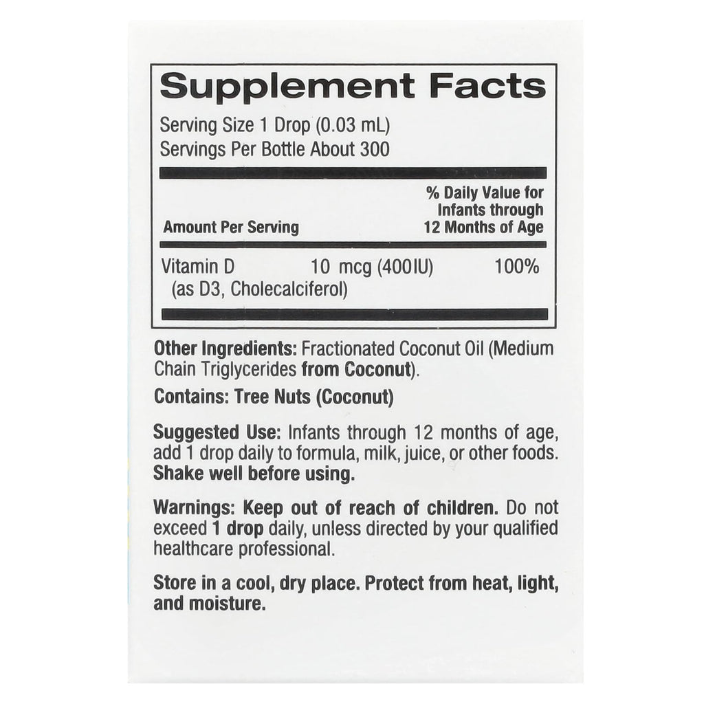California Gold Nutrition Baby Vitamin D3 Liquid - 10 mcg - 10 ml - image 2