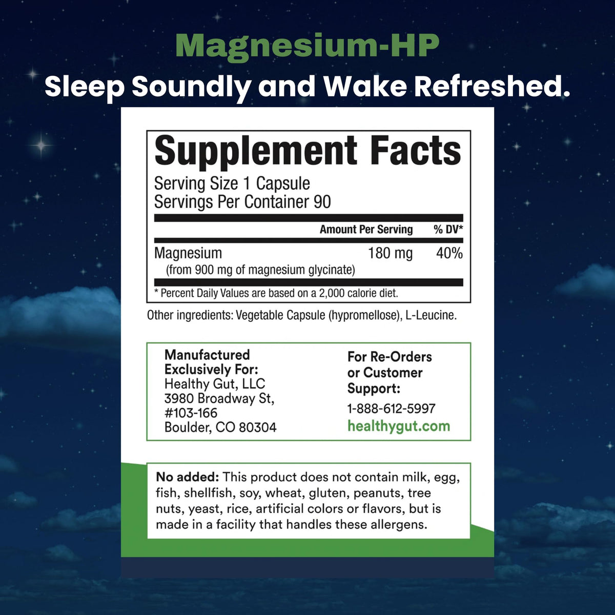 Healthy Gut Magnesium Glycinate - 90 Capsules - image 2