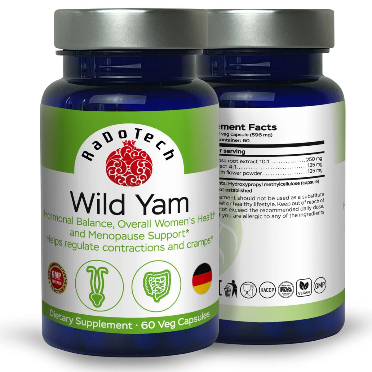 RaDoTech Wild Yam Root Menopause Support - 60 Vegetarian Capsules - image 4