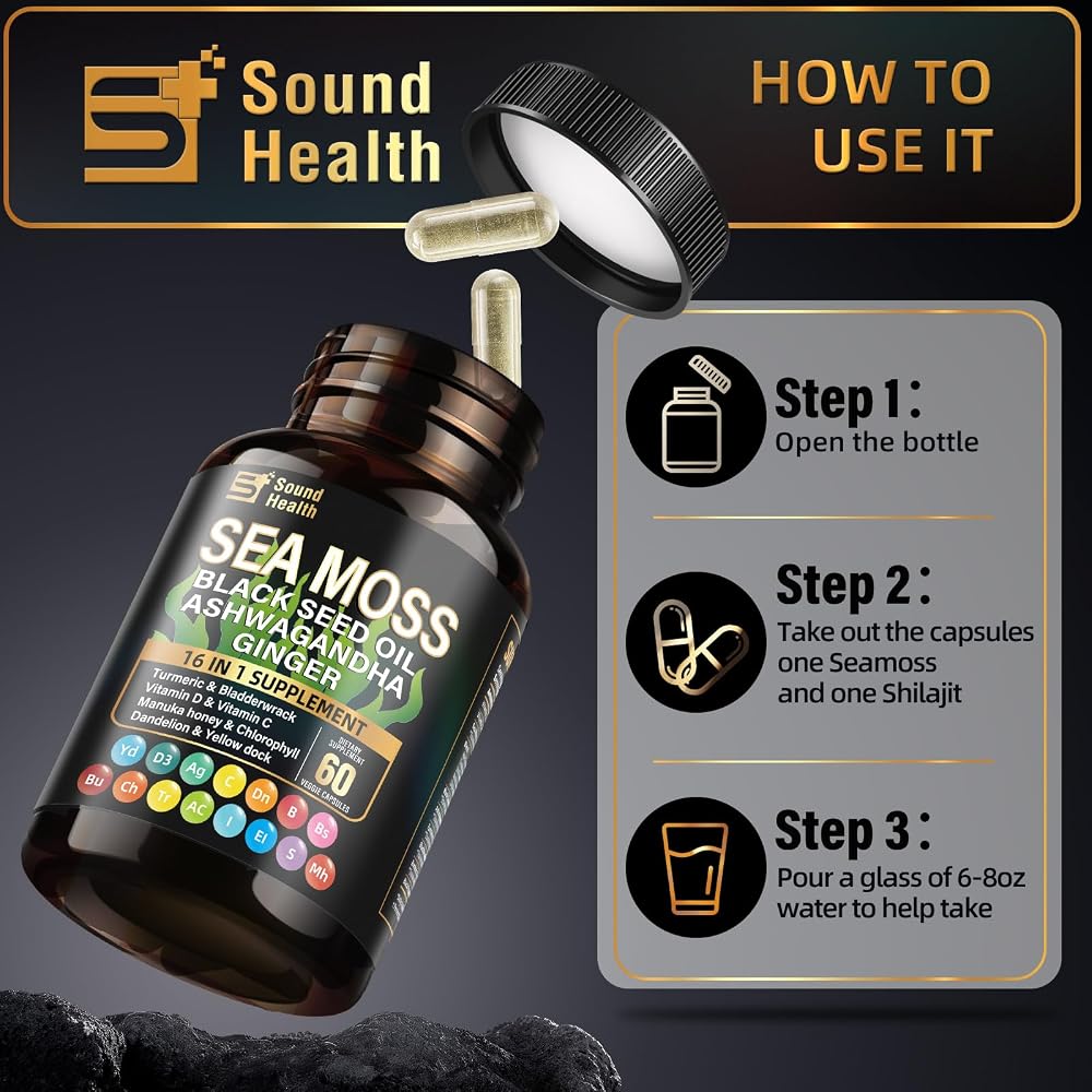 SoundHealth Irish Sea Moss Capsules Sleep Support & Hair Growth - 60 Count - image 4