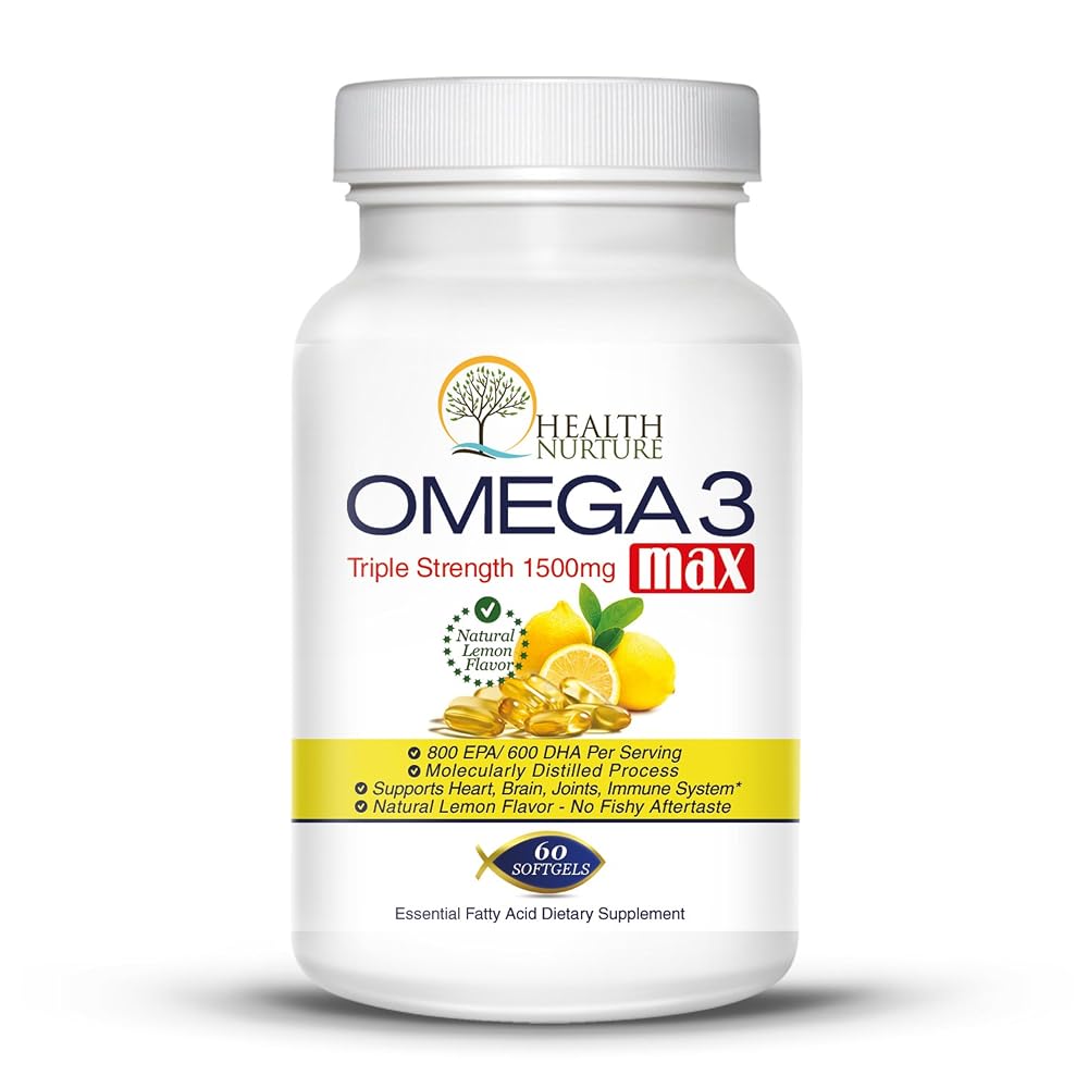 Health Nurture Fish Oil Omega-3 Maximum Strength 1500mg - 60 Softgels