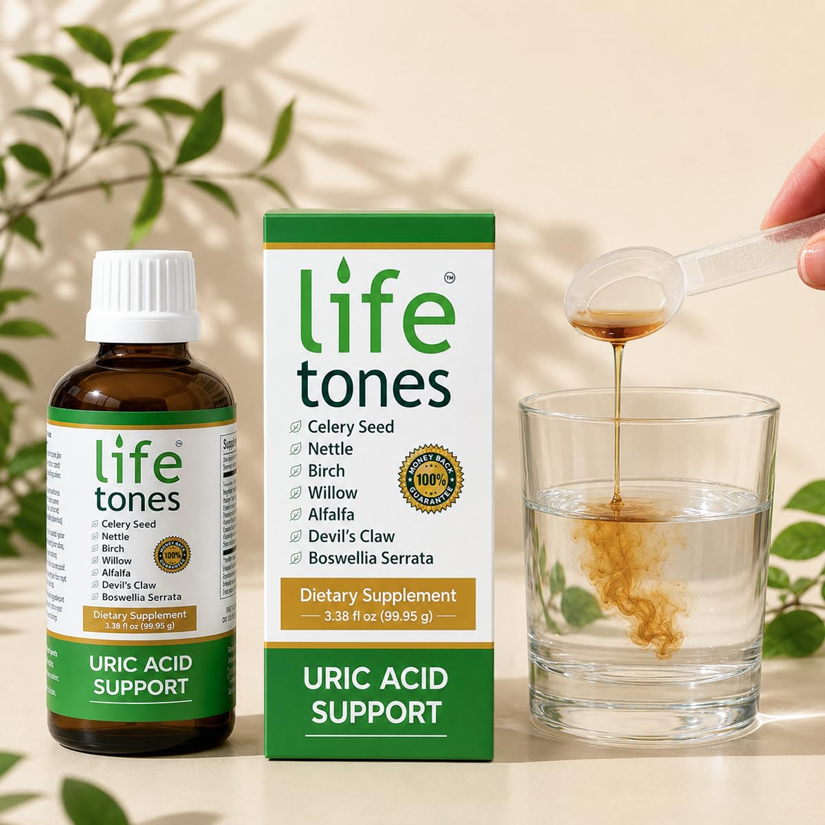 Life Tones Uric Acid Support 7-Herb Liquid Tincture - 3.38 fl oz - image 2