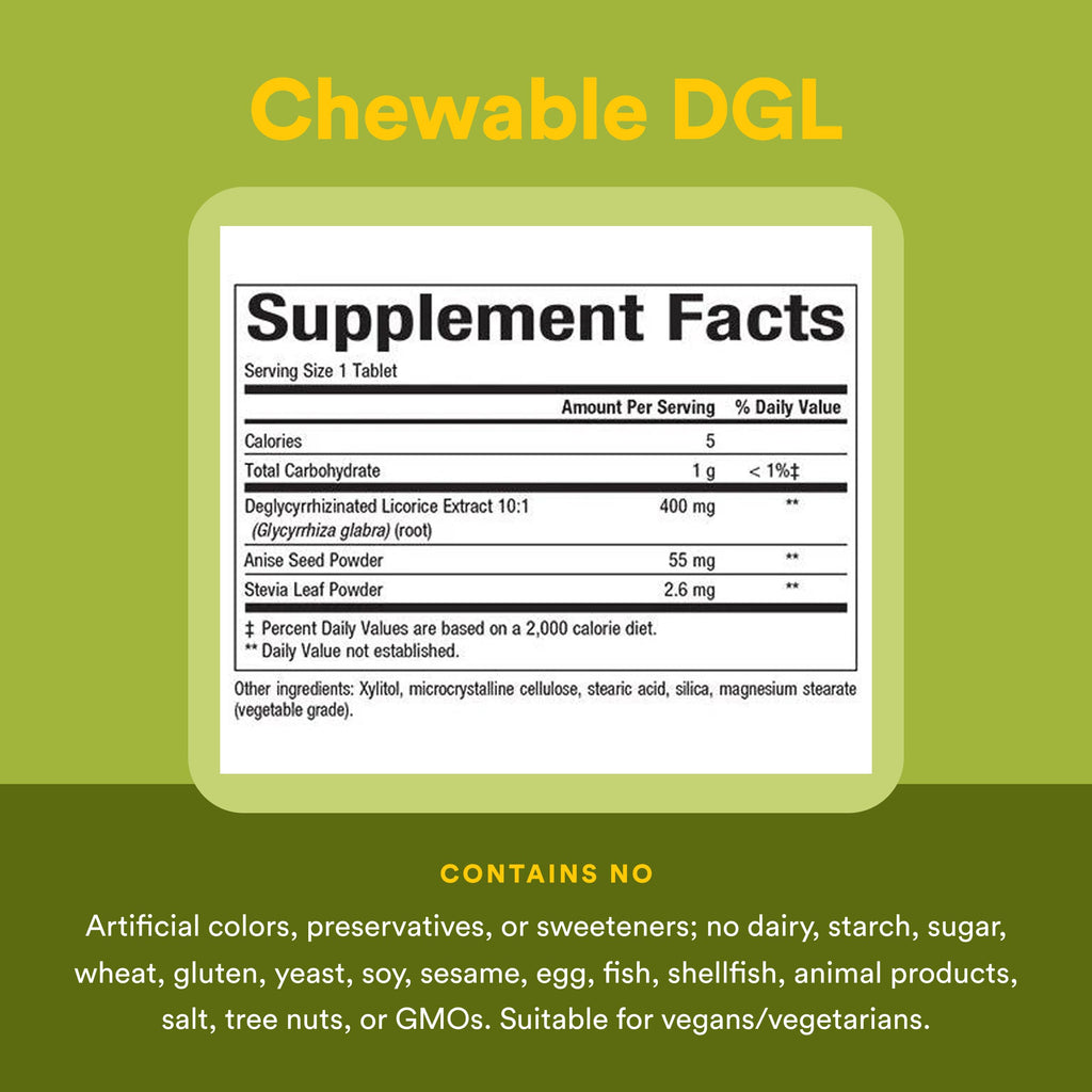 Natural Factors DGL Licorice 400 mg Digestive Support - 90 Tablets - image 4