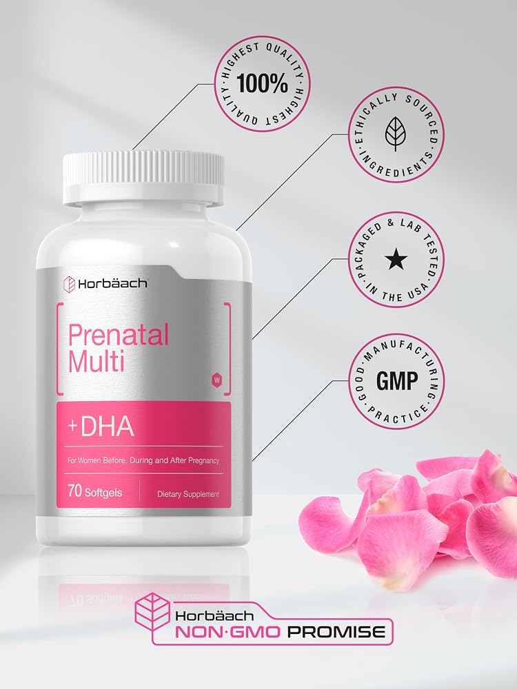 Horbäach Women's Prenatal Multivitamin with DHA - 70 Softgels - image 7