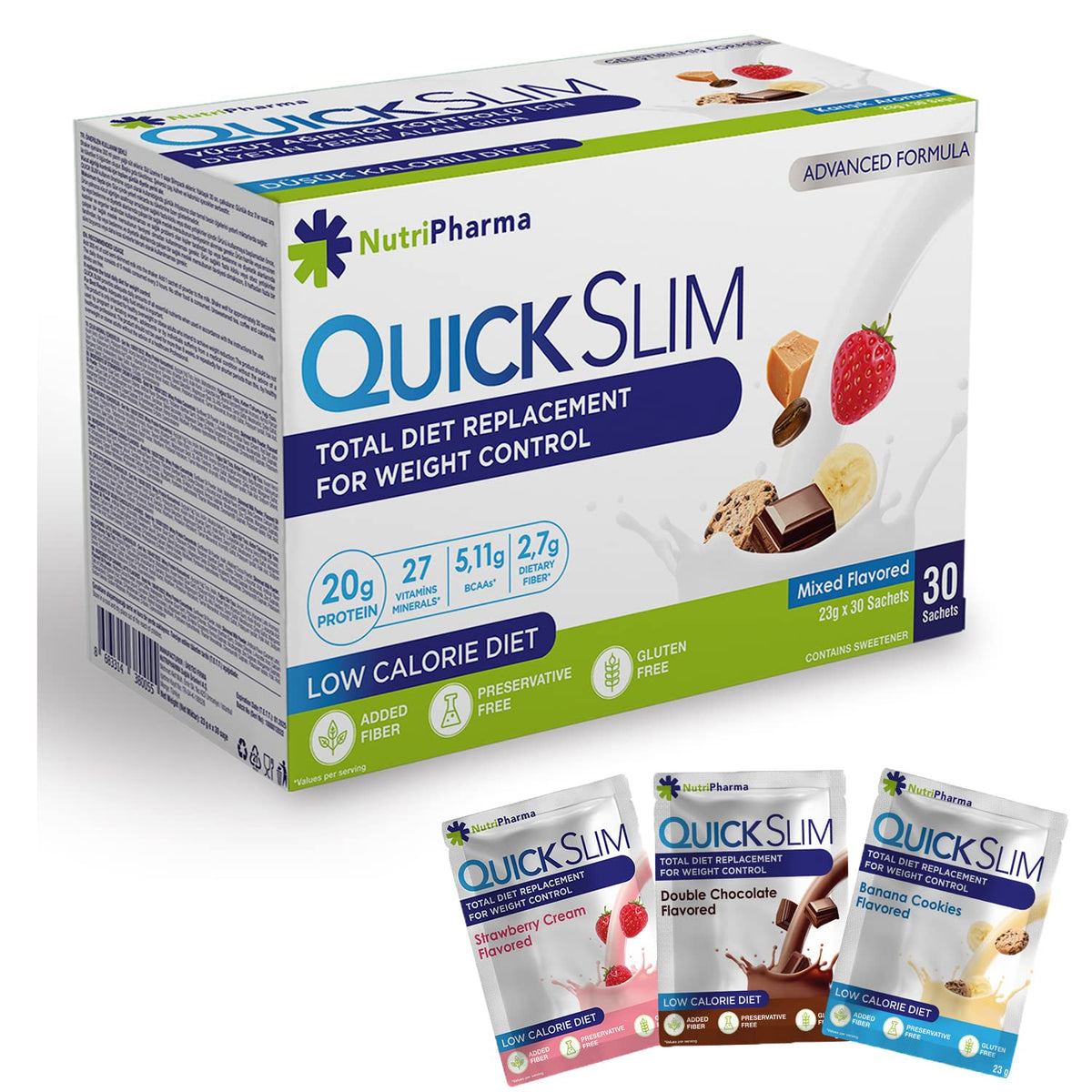 NUTRIPHARMA Quick Slim Quick Slim Meal Replacement Shakes for Weight