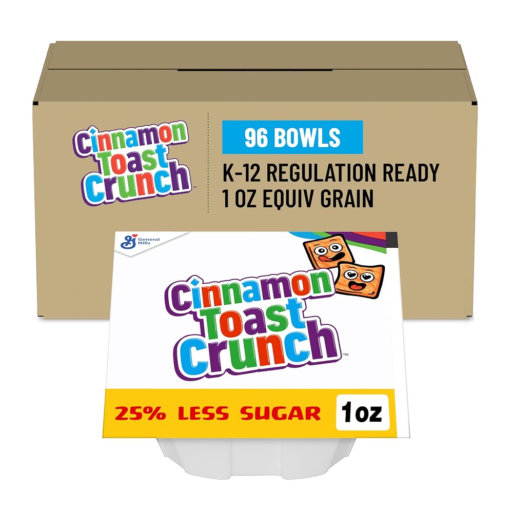 Cinnamon Toast Crunch 25% Less Sugar Cereal - 96 Single Serve Bowls
