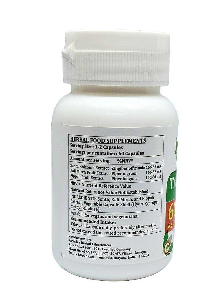 Satya Naturals Trikatu Forte 500 mg - 120 Vegetarian Capsules - image 5