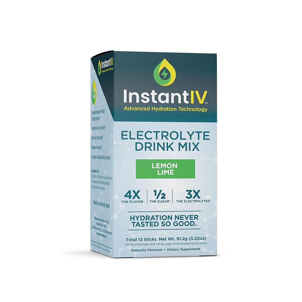 Instant IV Electrolytes Powder Lemon Lime - 12 Packets