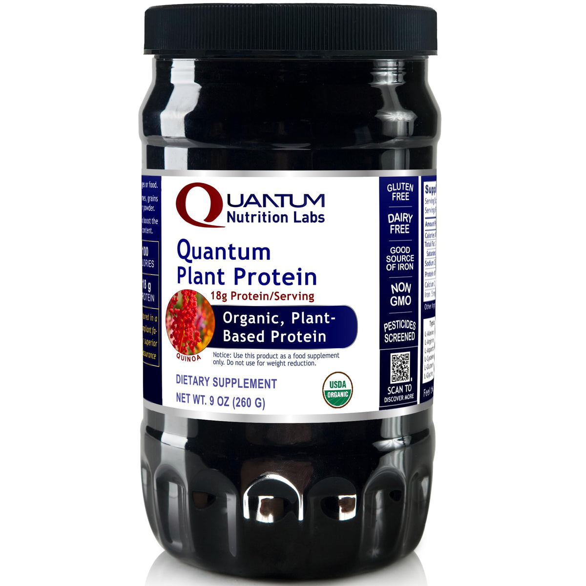 Quantum Nutrition Labs Plant Protein Powder Organic - 9 Oz