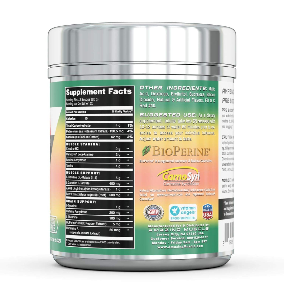 Amazing Nutrition Muscle Pre Boost Pre-Workout Powder - 20 Servings - image 3