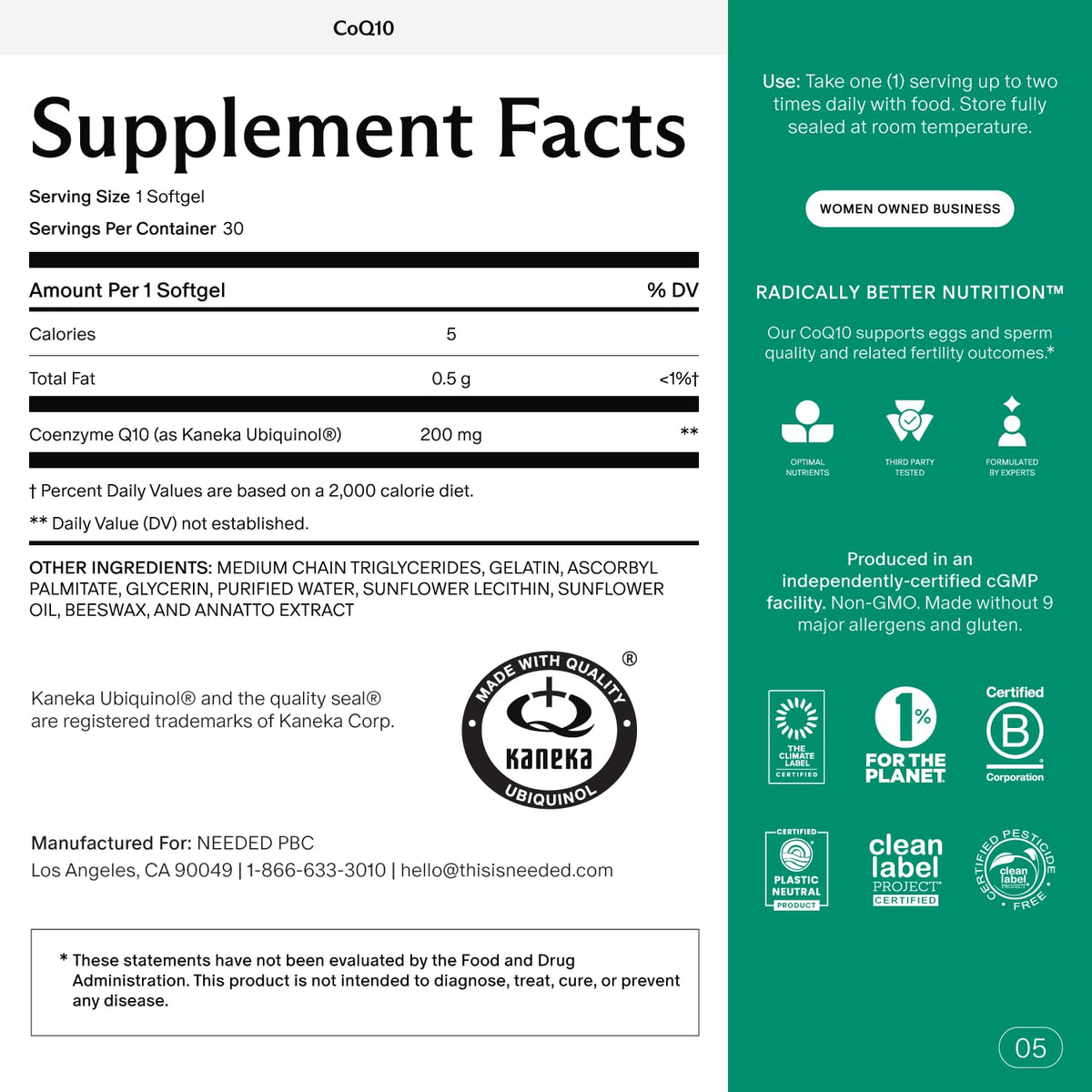 Needed. CoQ10 200mg Supplement - 30 Softgels - image 2