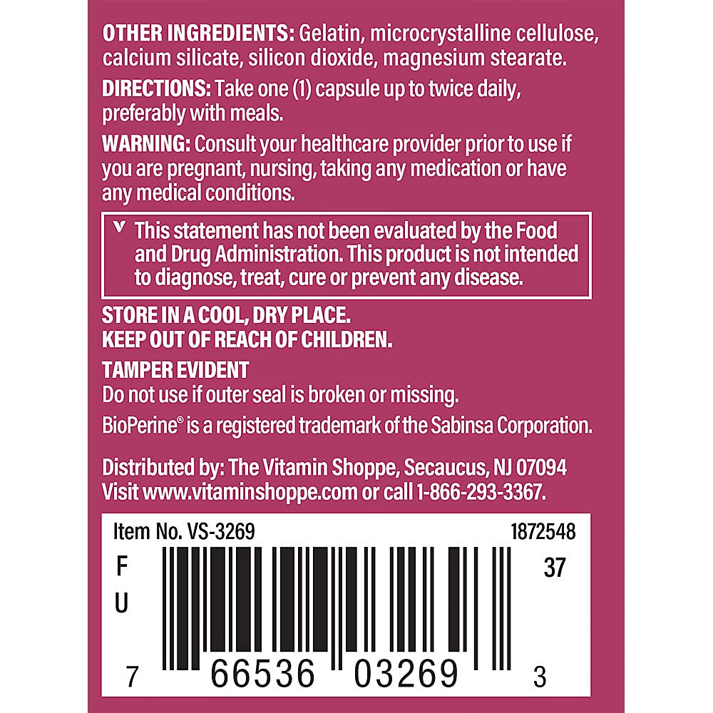 The Vitamin Shoppe DIM 100 mg with Bioperine - 60 Capsules - image 3