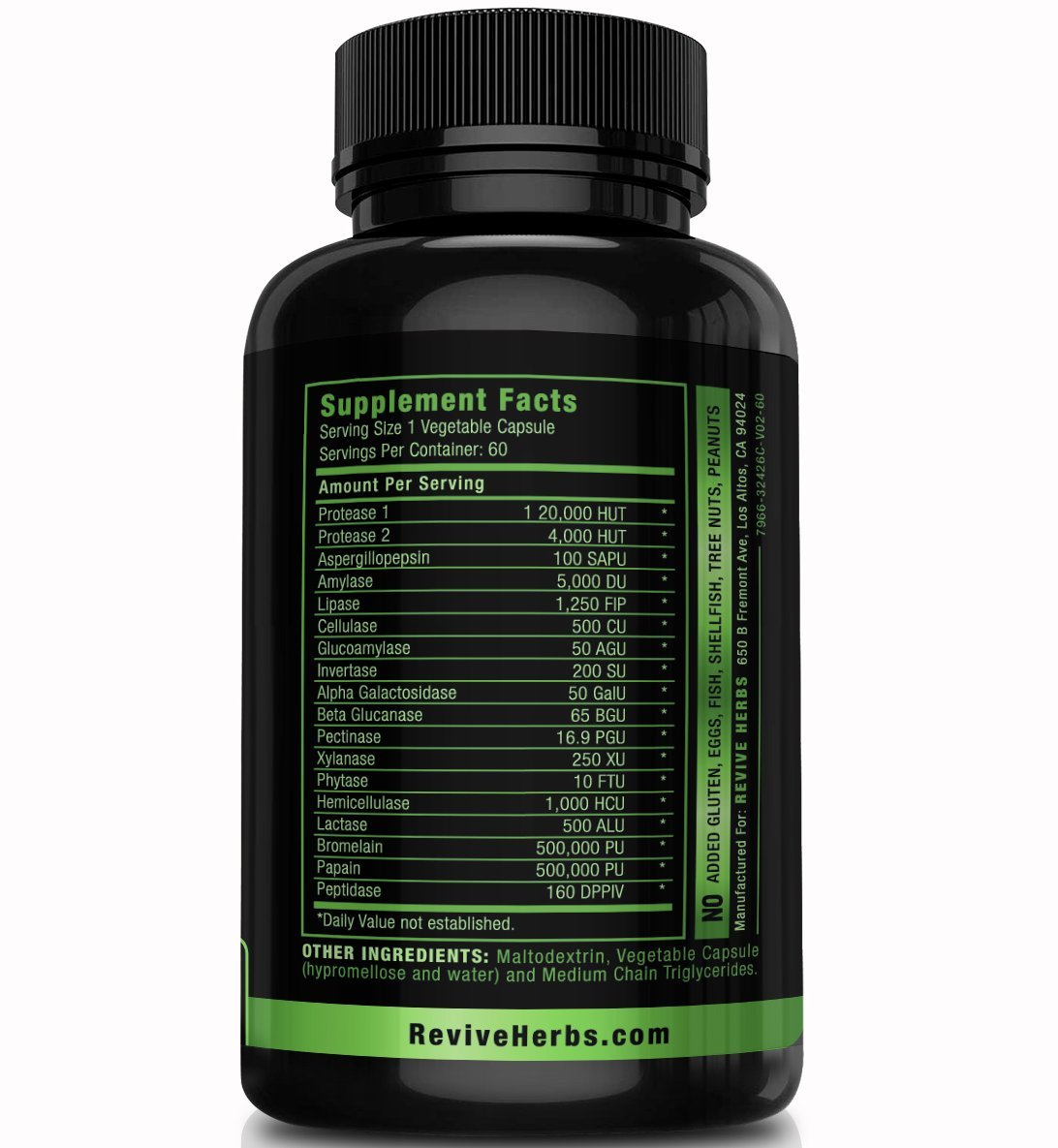 Revive Herbs Advanced Plant-Based Digestive Enzymes - 60 Capsules - image 2