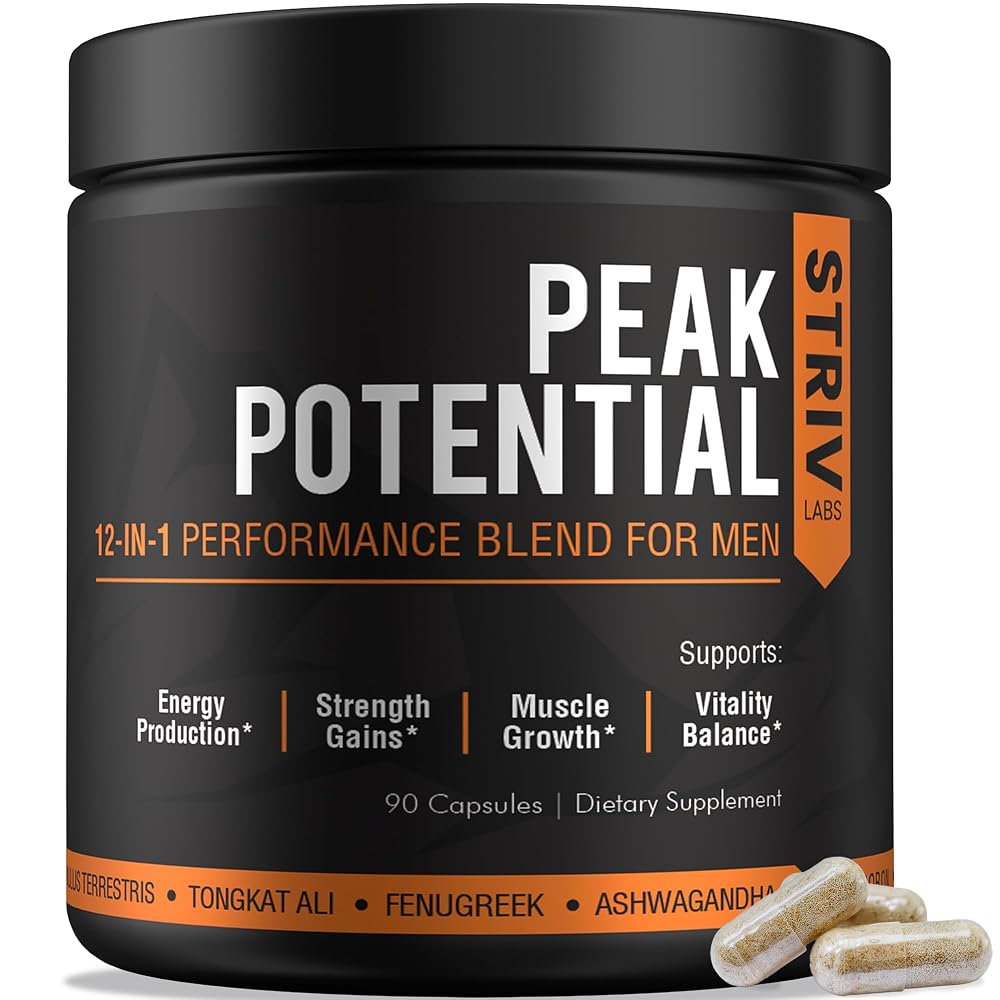 STRIVLABS Peak Potential 12-in-1 Testosterone Support - 90 Capsules