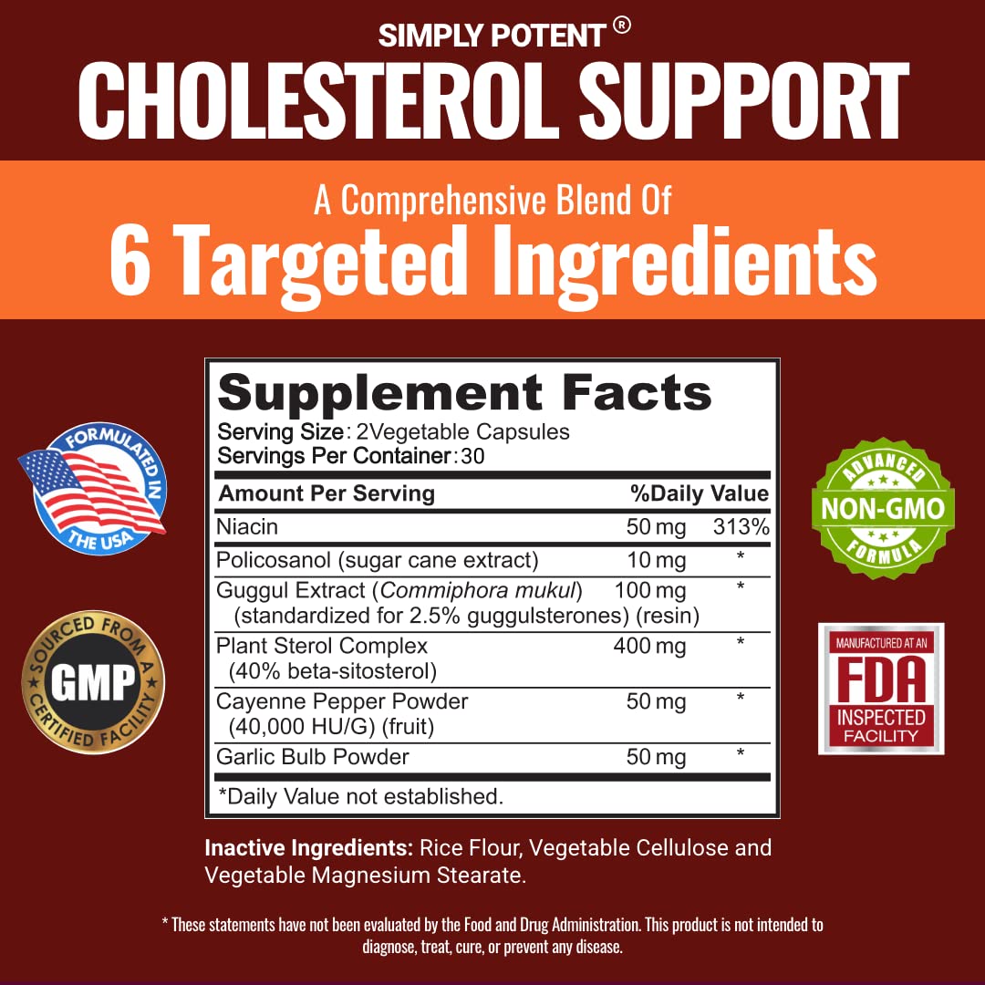 Simply Potent Cholesterol Supplement - 60 Vegetarian Capsules - image 3