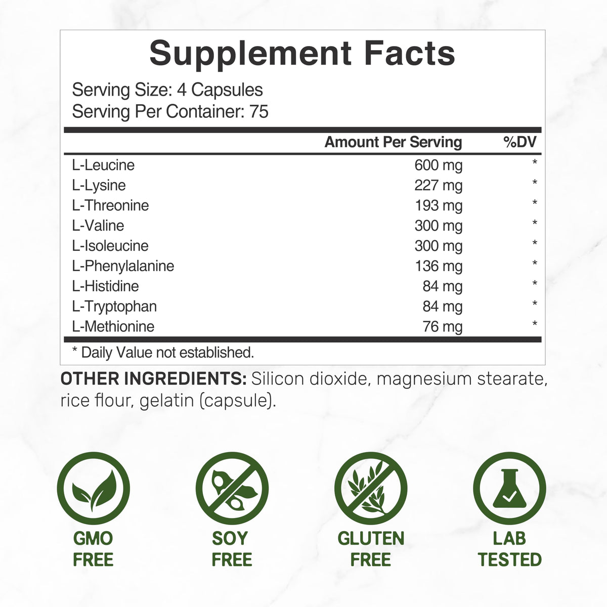 DEAL SUPPLEMENT Essential Amino Acids 2000mg - 300 Capsules - image 4