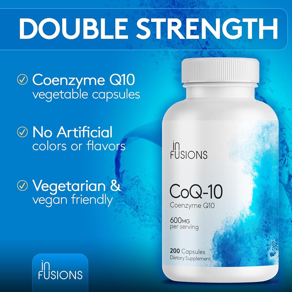 Infusions Maximum Strength Pure CoQ10 600mg - 200 Capsules High