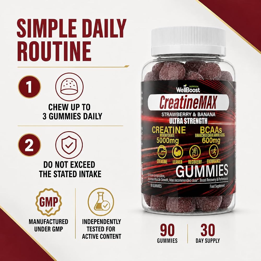 WellBoost Creatine MAX Gummies 5000mg - 90 Gummies - image 6