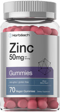 Horbäach Zinc Gummies 50mg - 70 Count