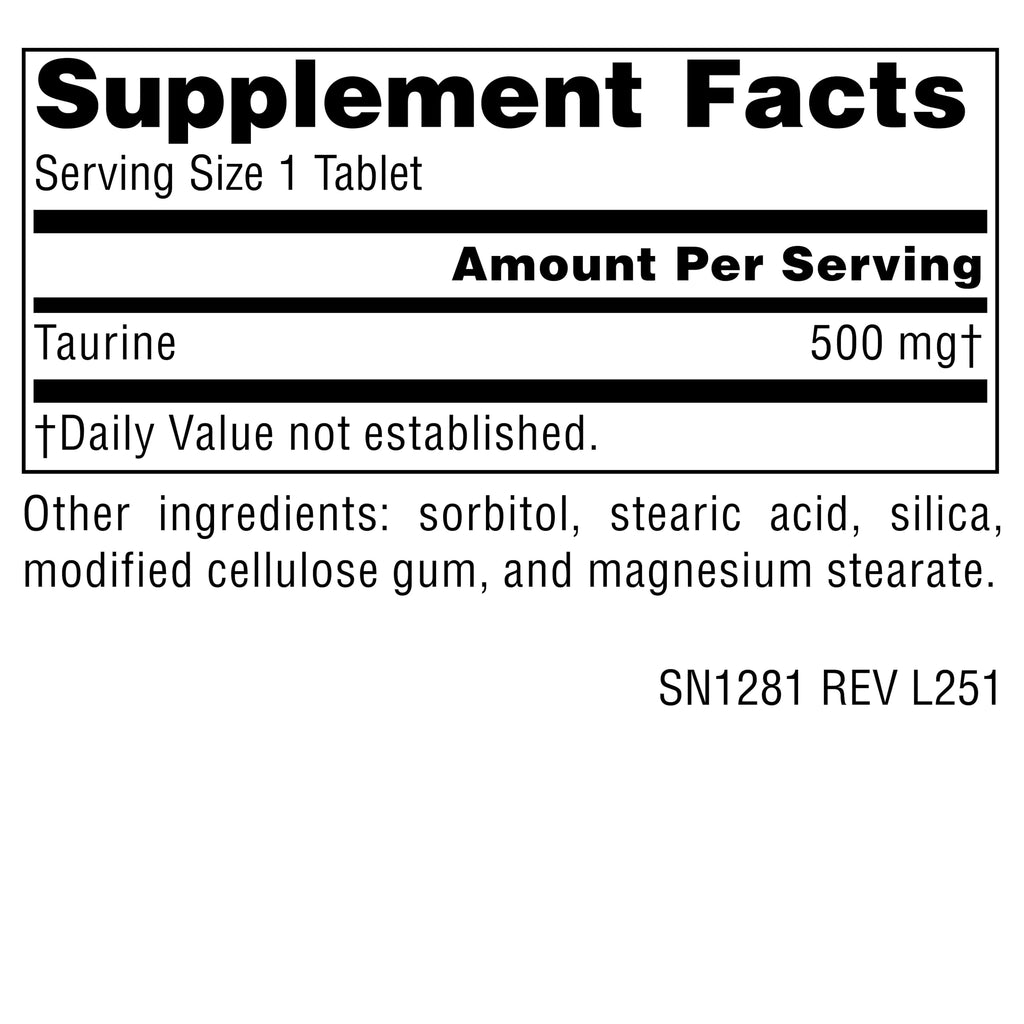 Source Naturals Taurine 500 mg - 120 Tablets - image 2