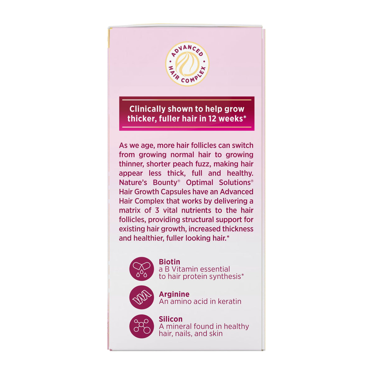 Nature's Bounty Optimal Solutions Hair Growth Vitamin - 30 Capsules - image 9