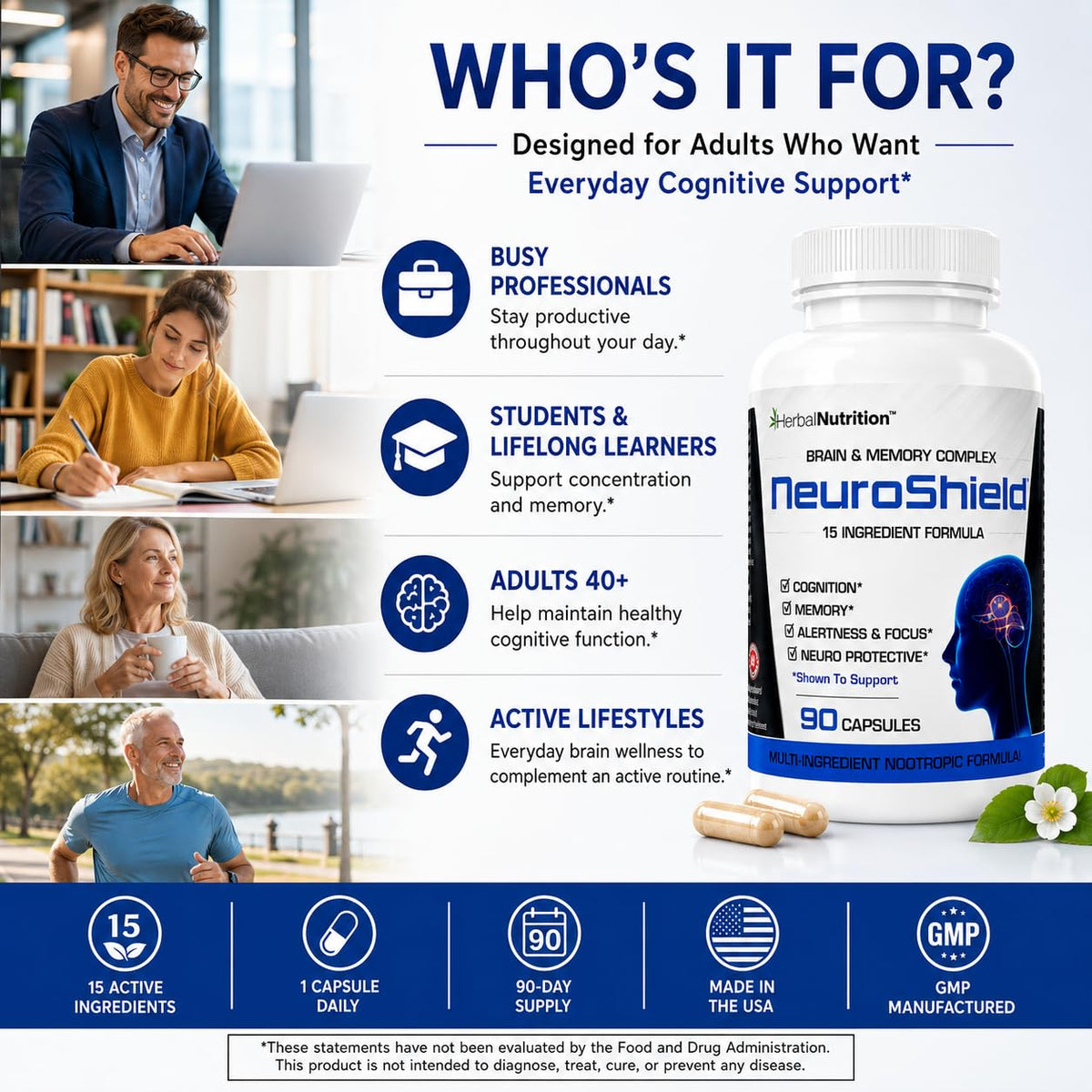 Herbal Nutrition NeuroShield Brain & Memory Supplement