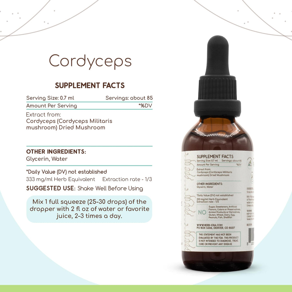 HerbEra Cordyceps Alcohol-Free Herbal Extract Tincture