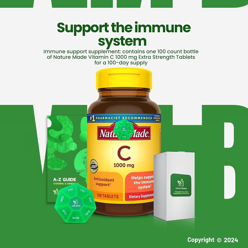 LightSpring Vitamin C 1000mg Immune Support - 100 Tablets - image 5