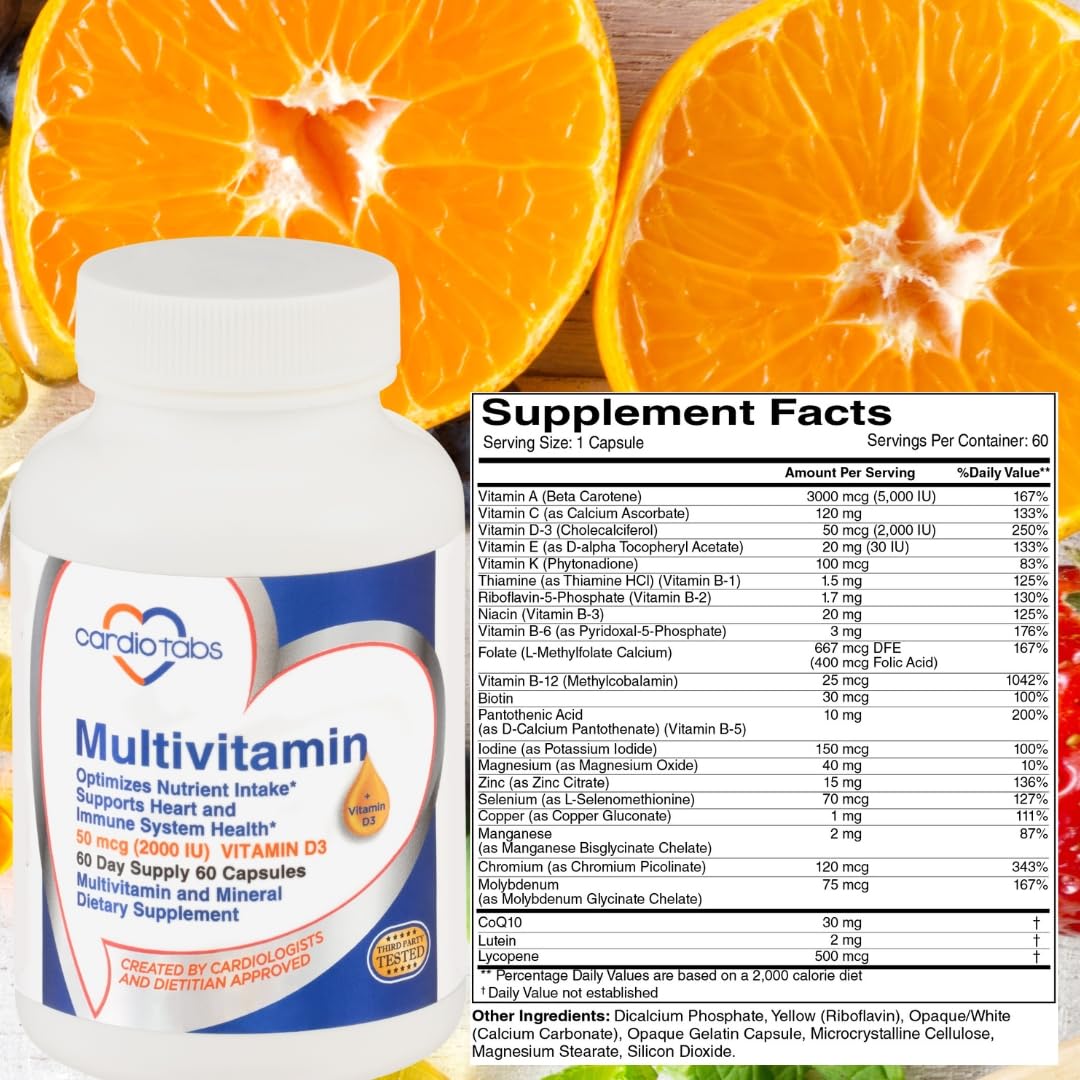 CardioTabs Multivitamin Heart and Immunity Support - 60 Capsules - image 2