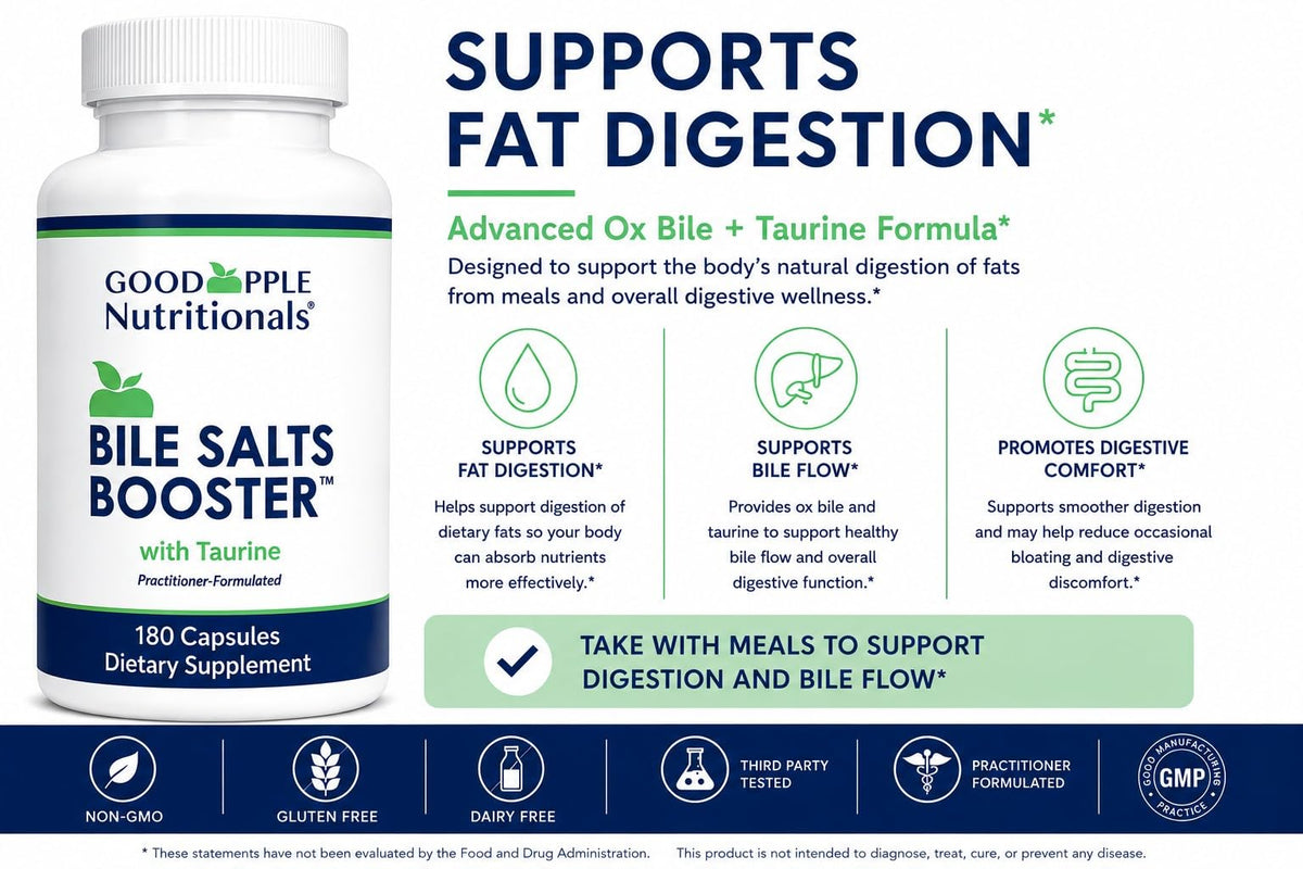 GoodApple Bile Salts Booster with Taurine - 180 Capsules - image 5