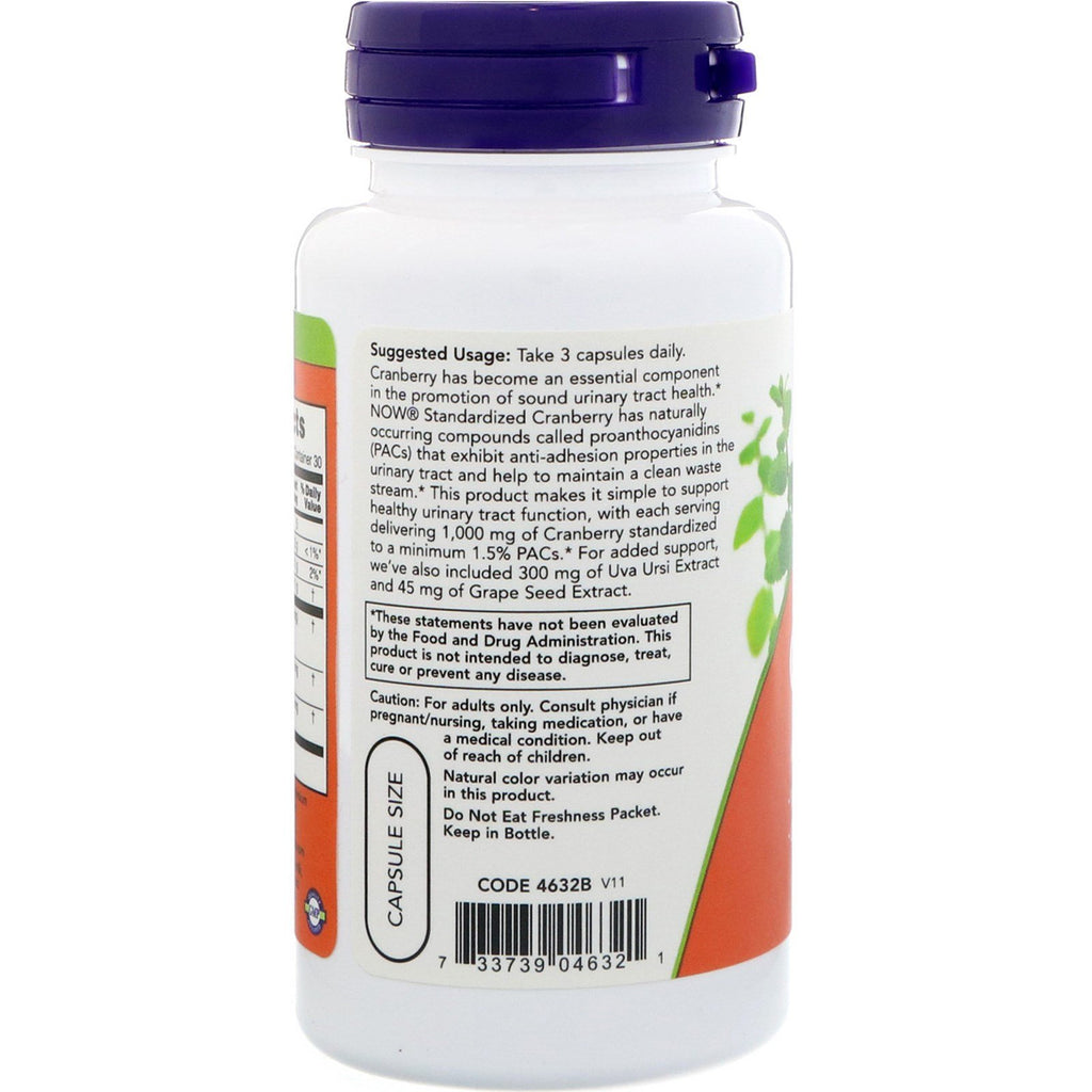 NOW Foods Standardized Cranberry - 90 Vegetarian Capsules - image 3