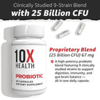 10X Health Probiotics for Men Immune Support - 60 Capsules - image 3