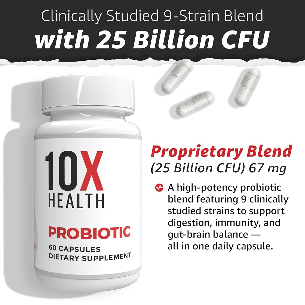10X Health Probiotics for Men Immune Support - 60 Capsules - image 3